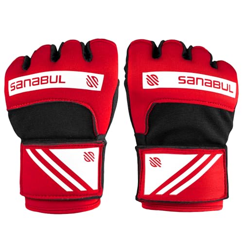Sanabul Gel Boxing Hand Wraps Large X-Large Red White for Men & Women