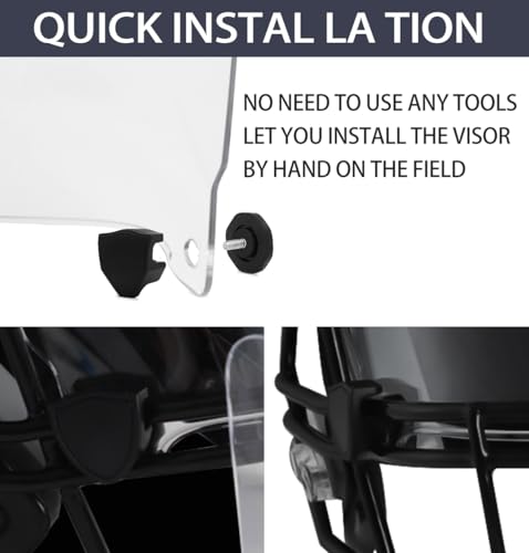 Football Visor Helmet Clear Visor Scratch Resistant UV Block Anti-Fog Fits Youth & Adult