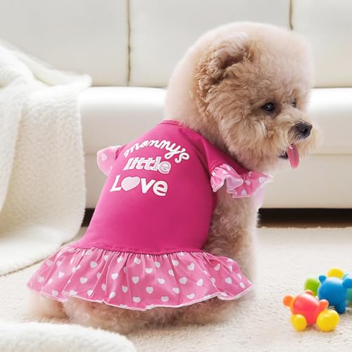 Pet Dog Dress Girl Puppy Shirt Small Pink Angel 4.5-9lb Variation