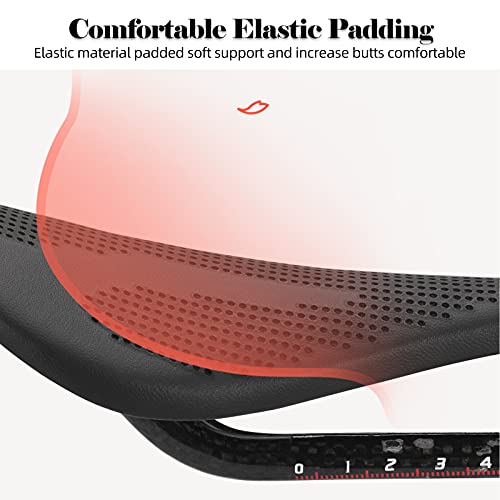 Lightweight Carbon Fiber Bike Saddle 152MM Wide Shock Absorbing Cycling Seat