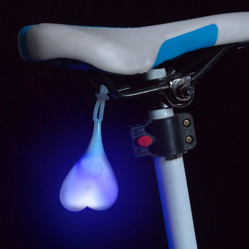 JORCEDI LED Bike Bicycle Rear Tail Light Balls Silicone Seat Back Egg Night Cycling Lamp for Men Women (Blue)