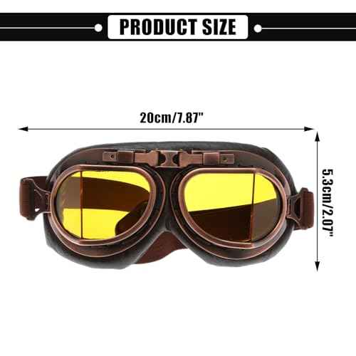MUXSAM Vintage Motorcycle Goggles ATV Motocross Dirt Bike Racing Riding Off Road Glasses Eyewear Adults Men Women (Yellow)