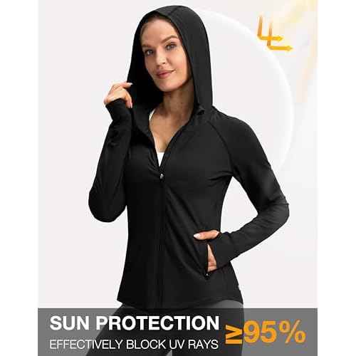 G Gradual Women's UPF 50+ Sun Protection Hoodie Jacket Lightweight Zip Up Jackets Long Sleeve Shirts for Women Hiking Outdoor