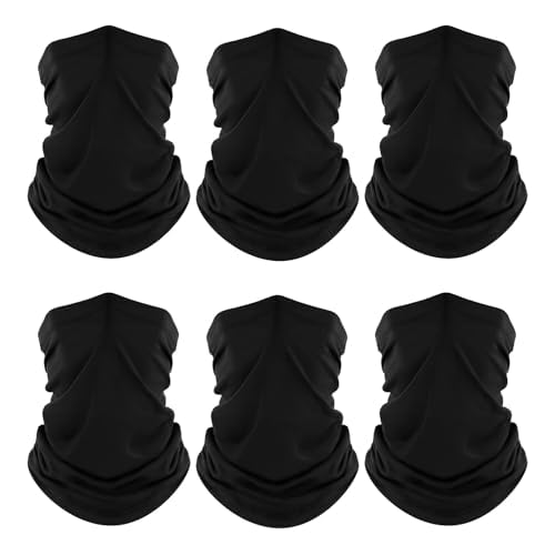 Fuinloth Neck Gaiter, 6 Pack Cooling UV Protection Bandana Buff Face Mask Gator Scarf for Men Women