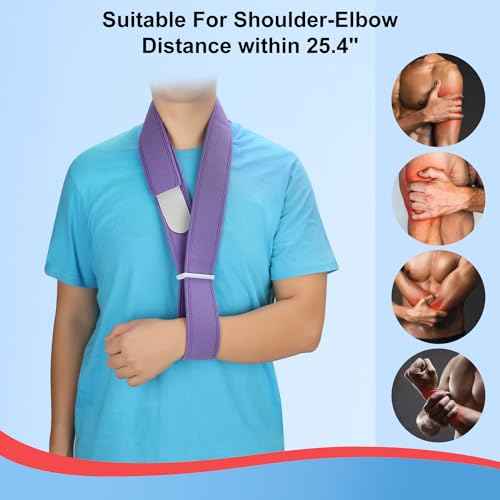 supregear Arm Sling, Adjustable Collar and Cuff Sling, Lightweight Simple Shoulder Immobilizer Arm Elbow Support Strap for Men Women, One Size Fits Most, Purple