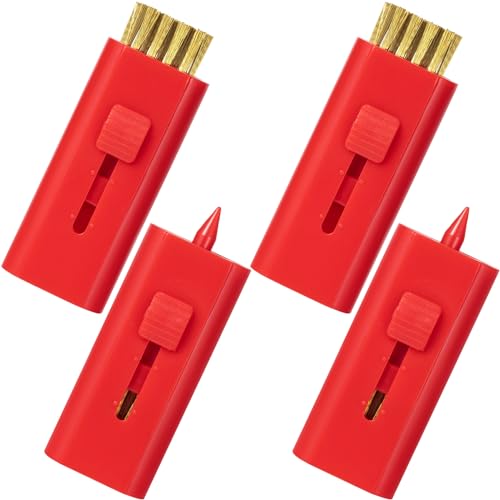 Retractable Golf Club Cleaner Brush Set - Red, 4 Pack Portable Groove & Putter Brush
