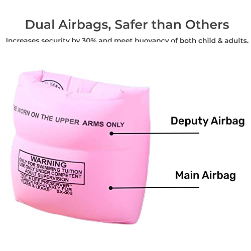 Kids & Adults Inflatable Pool Arm Floaties Set - Blue and Pink, 2-4 Pack