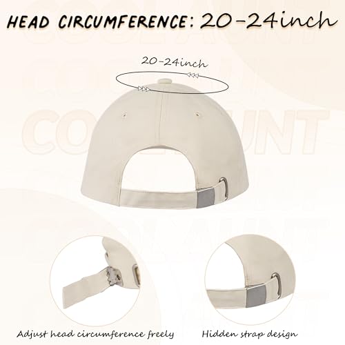 Beige Cool Aunt Energy Cap with Multicolor Embroidered Letters - Adjustable Women’s Baseball Hat