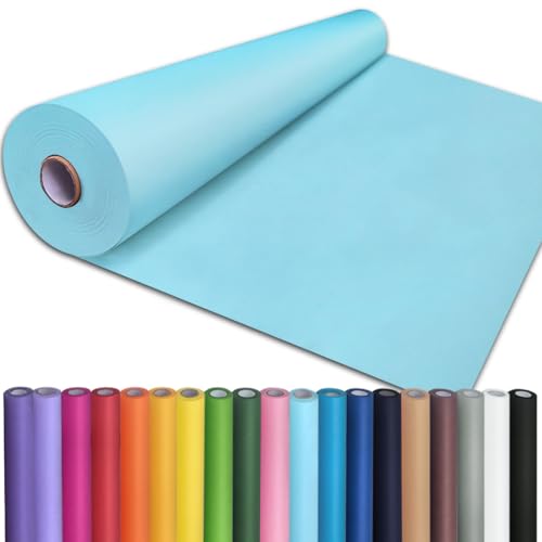 Light Blue Kraft Paper Roll 24" x 200' - 80GSM Craft Gift Wrapping Bulletin Board