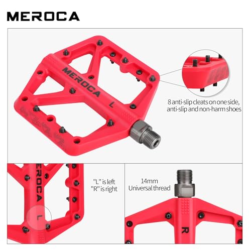 Pink Mountain Bike Nylon Pedals Non-Slip Lightweight Bicycle Pedals