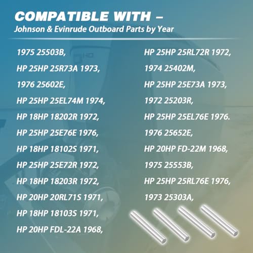 Outboard Propeller Shear Drive Pins - Replacement 4 Pack for Johnson & Evinrude