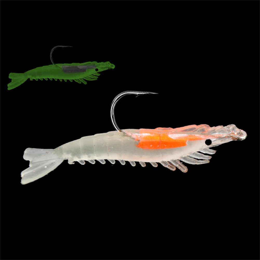 EYAKEG Pre-Rigged Shrimp Crawfish Soft Plastic Fishing Lures, Premium Durable Swimbaits for Freshwater Saltwater, Fishing Jigs for Bass- Amazing Fishing Gifts- Store Separately, Prevent Melting