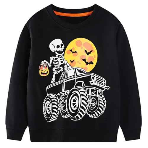 Toddler Boys Sweatshirts Kids Cotton Long Sleeve Crewneck Pullover Cartoon Print Shirts 2-7T