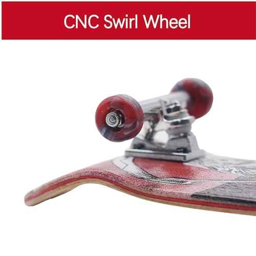 Pro Fingerboard 34mm Wooden Board Professional Finger Skateboard Trucks CNC Swirl Wheels (Death)