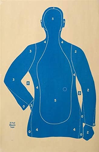 Official NRA B-21E Target, 21 Yard Target, Shooting Paper Targets, 22.5" x 35", Police Silhouette, Bulk Targets