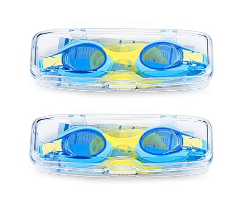 Unisex Child Swim Goggles - Anti-Fog, No-Leak, Clear Vision, Pack of 2