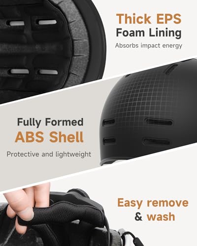 Findway Adjustable Bike Helmet for Adults Black Large Safety Certified Urban Cycling