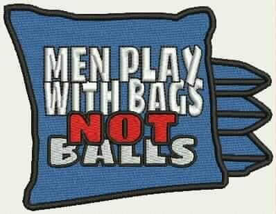 LETS GO CORNHOLE Funny Cornhole Patch Men Play with Bags NOT Balls Embroidered Cornhole Patch for Bags Backpacks and Clothing