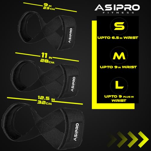 Figure 8 Lifting Straps Heavy-Duty Padded Deadlift Wrist Support Black Medium