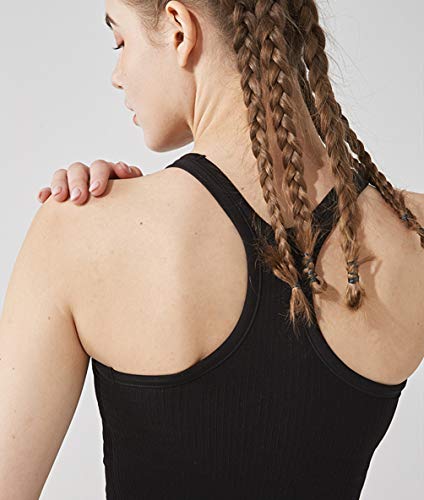 Sphinx Cat Yoga Racerback Tank Top with Built-In Padded Sports Bra - Black, Size 4