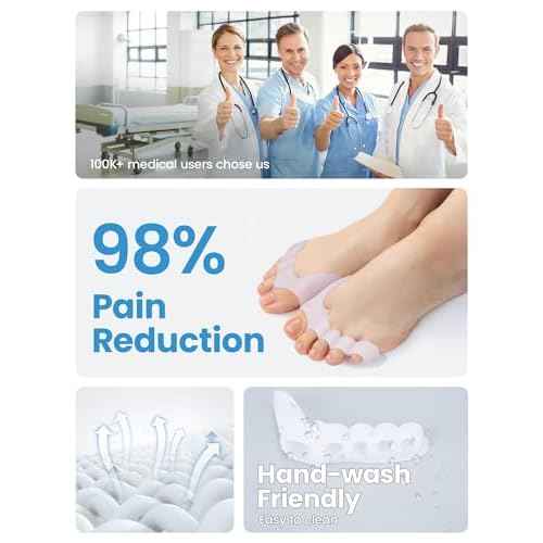 Toe Separators - Podiatrist Recommended, Toe Spacers for Men and Women, Breathable Bunion Corrector