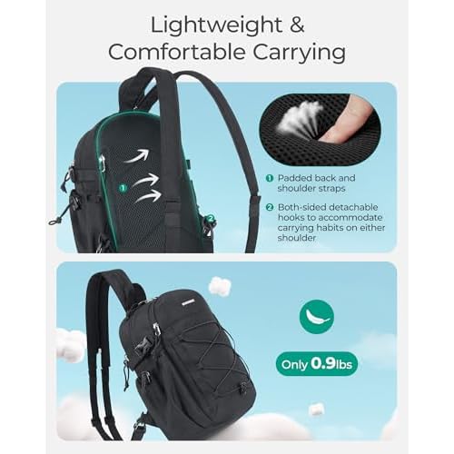 BAGSMART Small Crossbody Sling Bag, Crossbody Daypack, Chest Shoulder Bag Hiking Small Backpack for Casual Travel Sport