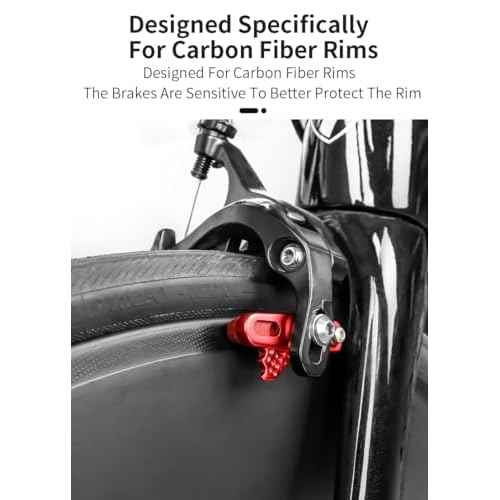 Bike Carbon Fiber Rim Brake Pads, 1 Pair Bicycle C-Brake Blocks Shoes Matte Aluminum Alloy Brake Boots for Front and Rear Wheel