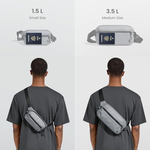 tomtoc 3.5L Sling Bag for Men Women with RFID Blocking Crossbody Chest Pack - Light Gray