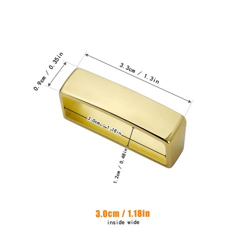 TANJUN 2pcs Belt Loop Keepers 28mm-30mm Metal Belt Loops Anti-Slip Frosted Black Men's Belt Buckle Accessories (Gold)