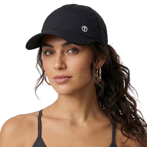 Women's Small-Medium Black UPF 50+ Cooling Ponytail Baseball Cap - Active Sun Hat