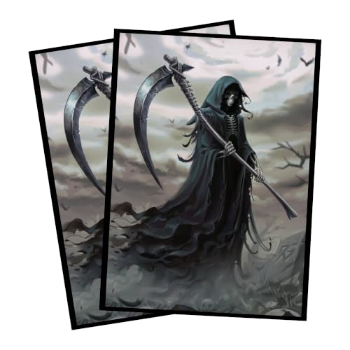 (Grim Reaper) 100 Count Textured Matte Card Sleeves - Hand-Drawn Art, MTG/TCG Protection - Art Sleeves