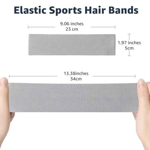 Athletic Sweat Headbands for Women, Moisture Wicking Sweatbands for Men Non-Slip Elastic Sports Hair Bands for Running, Workout, Yoga, Basketball, Tennis, Exercise