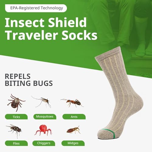 Insect Shield Traveler Socks With Permethrin Bug Repellant - Protective Clothing for Men & Women
