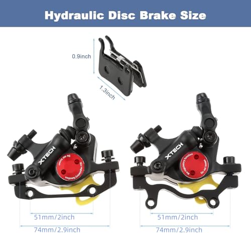 Hydraulic Disc Brake Calipers for MTB E-Bike 2PCS Front Rear Black