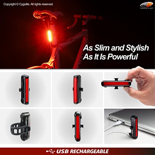 90 Lumen Bicycle Tail Light with Wide Glow and USB Rechargeable - Night & Day Modes