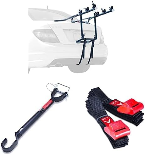 ALLEN Deluxe 3-Bike Trunk Mount Rack, Blk/ Silver