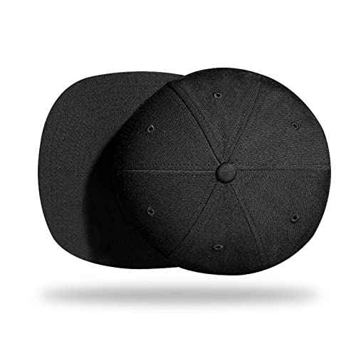 Snapback Hats for Mens Skull Hat Flat Bill Gorras Planas para Hombres Black Snap Backpack Brim Baseball Cap