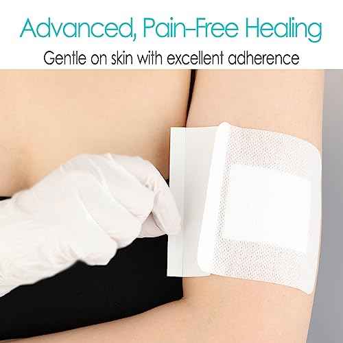 Breathable Island Dressing Bordered Gauze 4"x6" Adhesive Incision Bandages with Non-Stick Pad for Back Knee Replacement Elbow Abdominal Surgery Wound Care Patches Injury Cuts (Pack of 10)