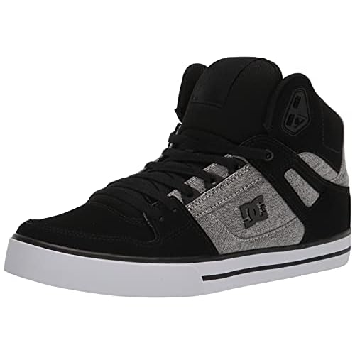 DC Men's Pure High Top Wc Skate Shoes Casual Sneakers, Black/Battleship/Armor, 6