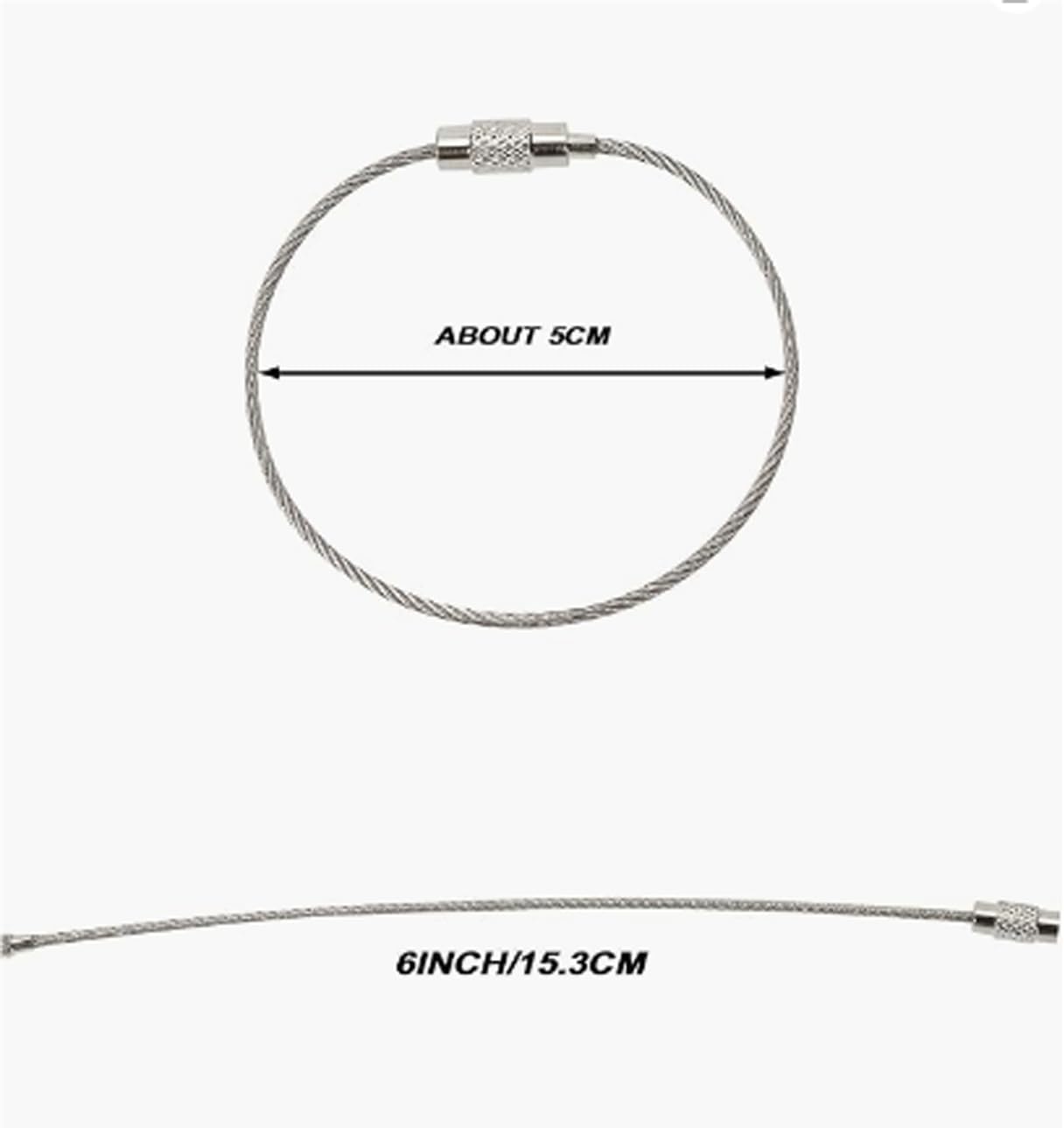 Mini Skater 20/100 PCS Durability Stainless Steel Wire keychain key ring Cable Ring