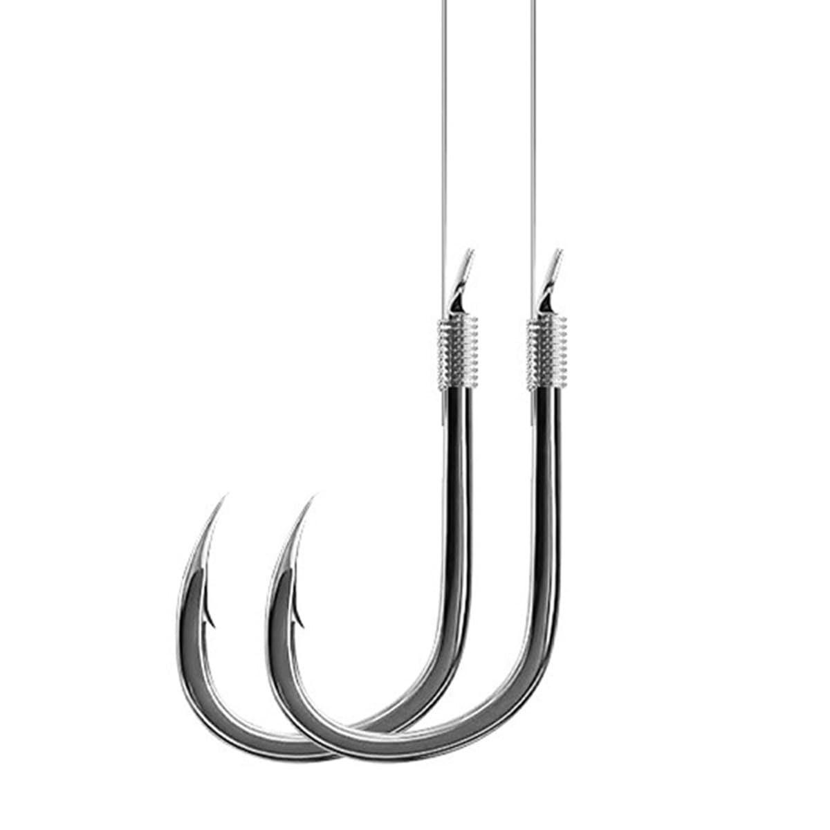 AMHDV Pre Tied Fishing Hooks on Line, Small Fish Hook with Leaders (Pack of 20) (Black, 10# (3.3-6.6lb))