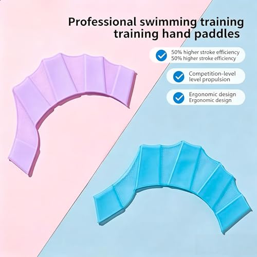 Pink Silicone Swimming Gloves for Resistance Training & Water Fitness - Unisex