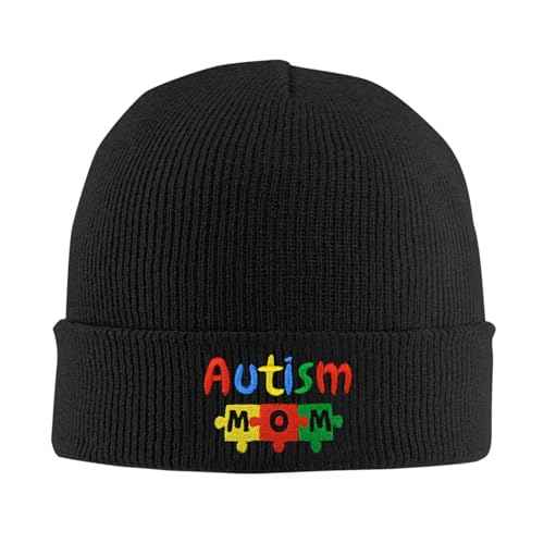 Fish Embroidery Beanie Hat Winter Warm Knit Cuffed Skull Cap for Women Men