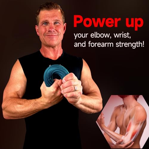 FitBeast Blue Medium Flex Therapy Bar for Tendonitis & Grip Strength - Rehabilitative Hand Exerciser