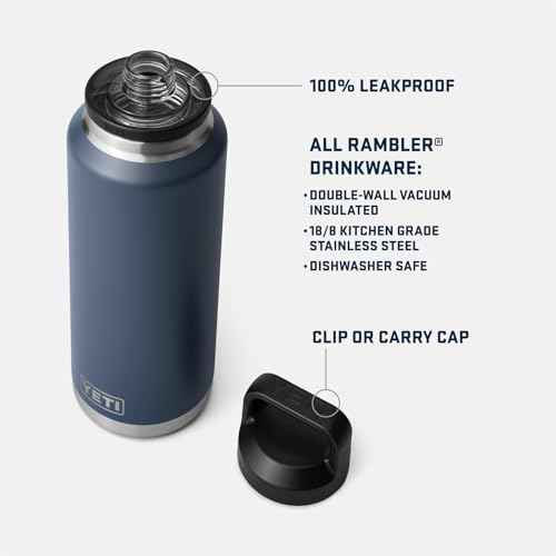 YETI Rambler 46 oz Bottle, Vacuum Insulated, Leakproof, Stainless Steel with Chug Cap