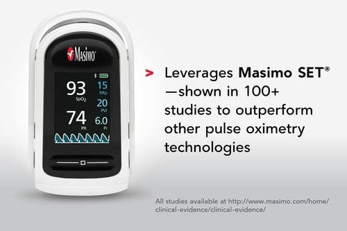Masimo MightySat Bluetooth Pulse Oximeter - Monitor Blood Oxygen & Heart Rate, OLED Display