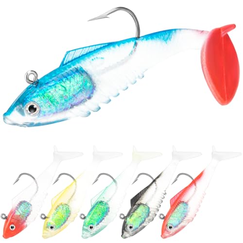 Syosisny 3.15 6-Piece Soft Fishing Lure Set with Realistic Bionic Swimbaits - Bass & Trout