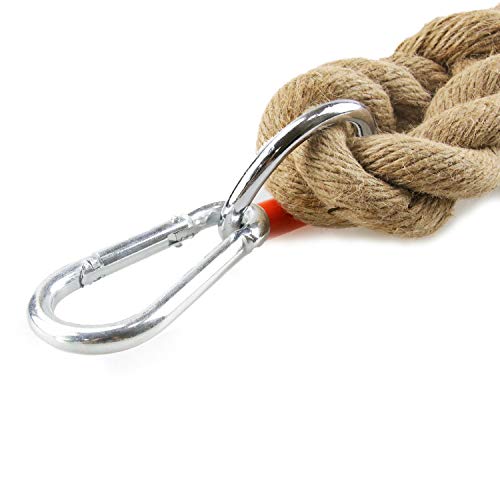 Outdoor Climbing Rope for Fitness & Strength Training, 20 ft with Hook, 1.5 Inch Diameter