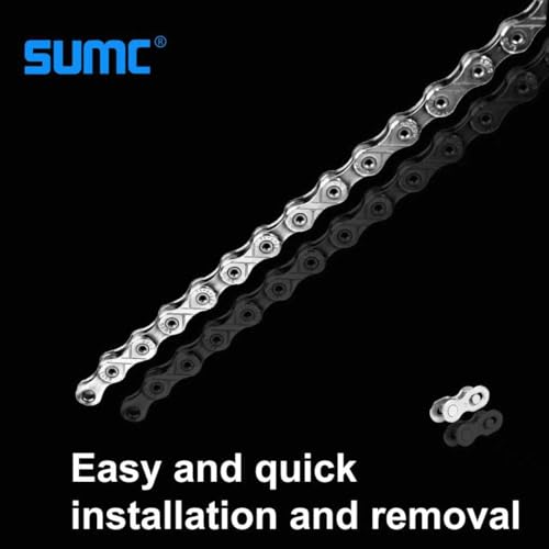Bike Chain Kit, High Tensile Strength Bicycle Chain for Road/MTB Bike 6/7/8 Speed-Quick Buckle with Bike Link Plier -Hook - Chain Breaker - 116 Links - Dark Silver