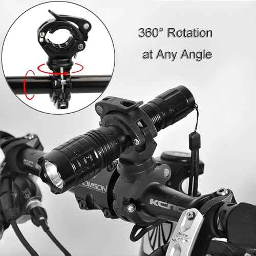 [2 Pack] Vonpri Flashlight Holder, Mount Bicycle Mounting Bracket Flashlight Holder Torch Clip 360¨¬ Rotation